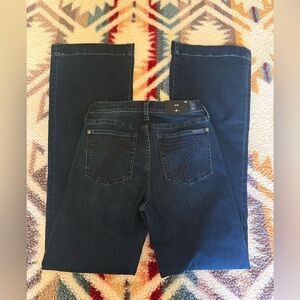 NWT 7 For All Mankind DOJO Blue Black Santiago Size 28 Flare Jeans